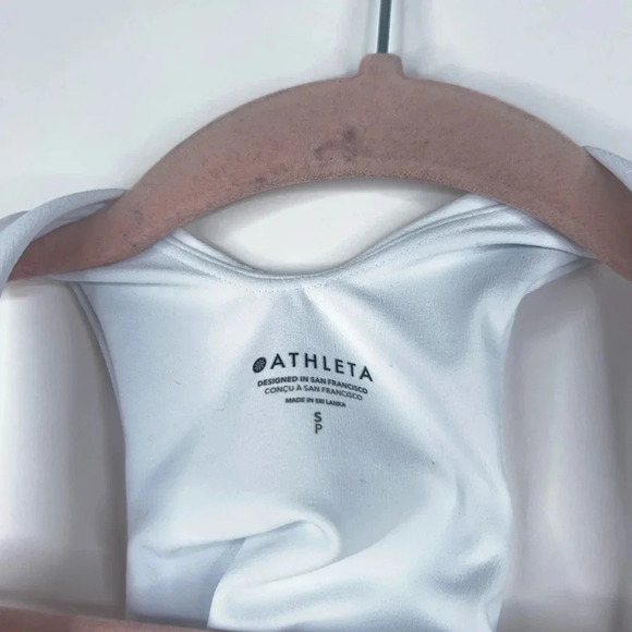 Athleta Conscious Crop Bra White Sports Bra High Neck Athleisure Size Small - Picture 5 of 7